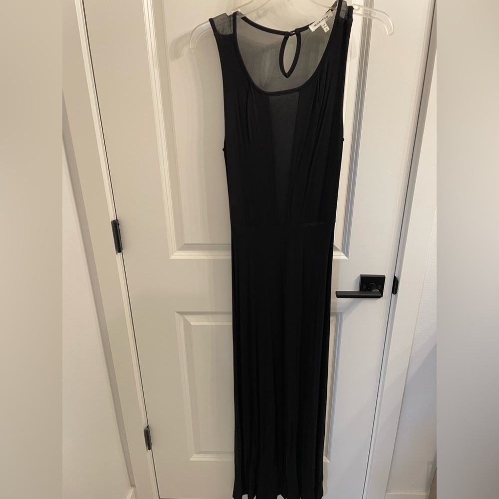 Black Long Dress - Sheer Cutouts